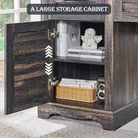 Bureau d'angle exécutif en forme de L 60 Farmhouse, bureau d'angle en bois, bureau d'ordinateur