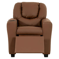 Fauteuil inclinable pour enfants en PVC avec fonction d'inclinaison par poussée, porte-gobelet et repose-pieds confortable