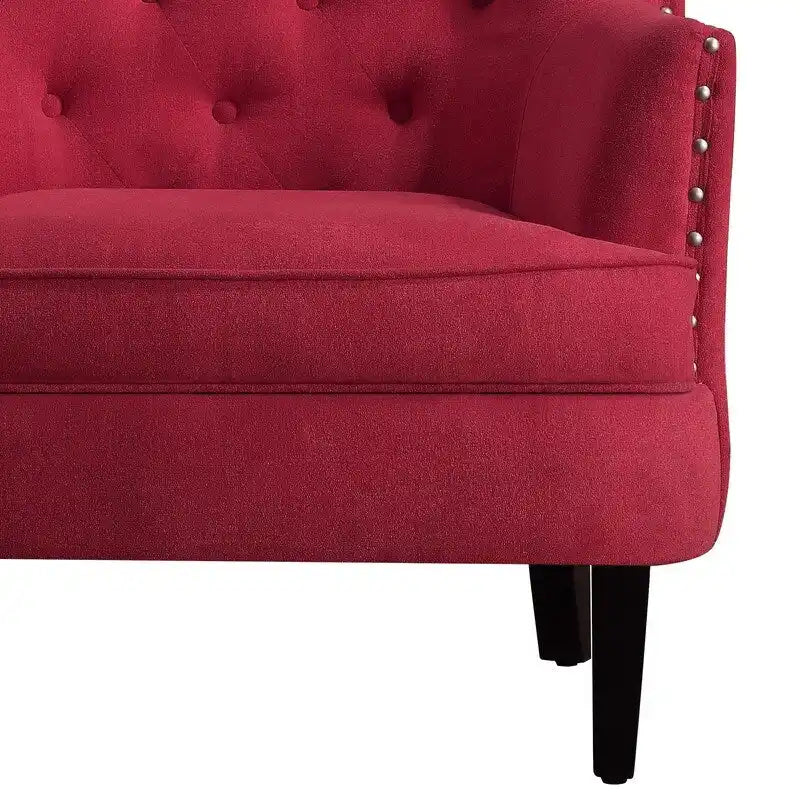 Moser Bay Mignon fauteuil d'appoint à oreilles capitonné en velours / lin 30 de large