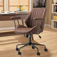 OVIOS Chaise de bureau ergonomique en suède avec soutien lombaire