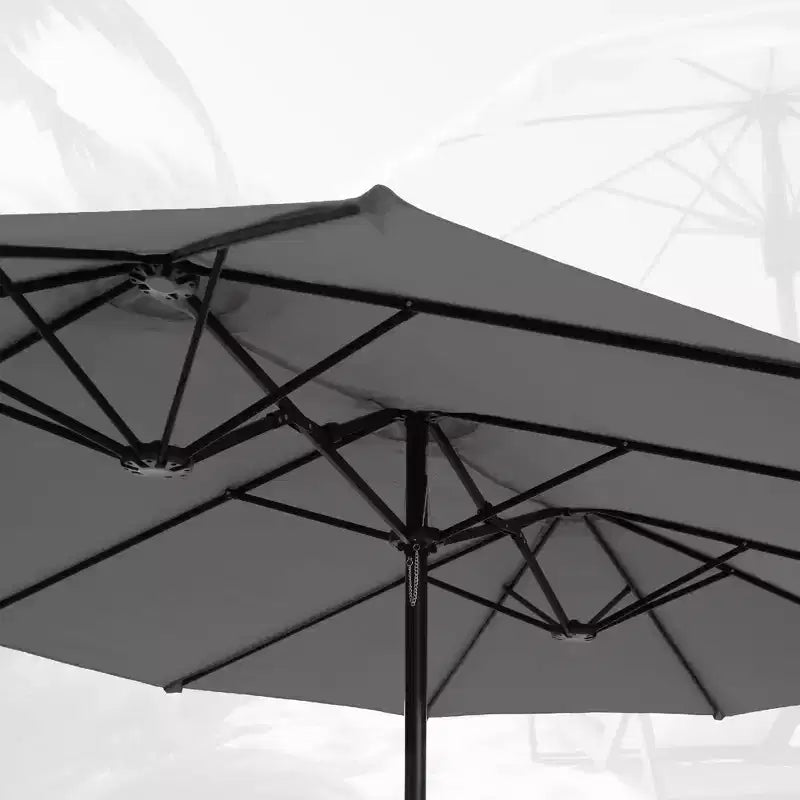 Parasol de marché extérieur rectangulaire Captiva Designs 2,7 x 4,5 m avec manivelle, couleur claire