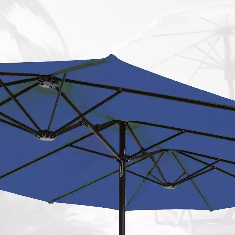 Parasol de marché extérieur rectangulaire Captiva Designs 2,7 x 4,5 m avec manivelle, couleur claire