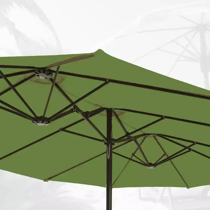 Parasol de marché extérieur rectangulaire Captiva Designs 2,7 x 4,5 m avec manivelle, couleur claire