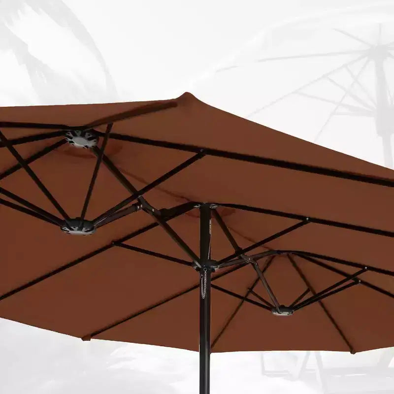 Parasol de marché extérieur rectangulaire Captiva Designs 2,7 x 4,5 m avec manivelle, couleur claire