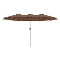 Captiva Designs 9'x15' Rectangular Outdoor Market Umbrella with Crank Handle Light