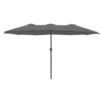 Parasol de marché extérieur rectangulaire Captiva Designs 2,7 x 4,5 m avec manivelle, couleur claire