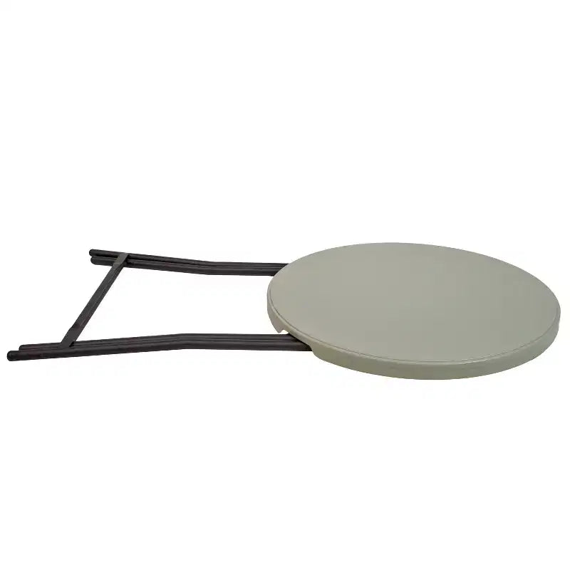 Table de bar ronde d'extérieur pliante Sunnydaze avec pieds en fer et plateau en plastique - 80,6 cm - Grise