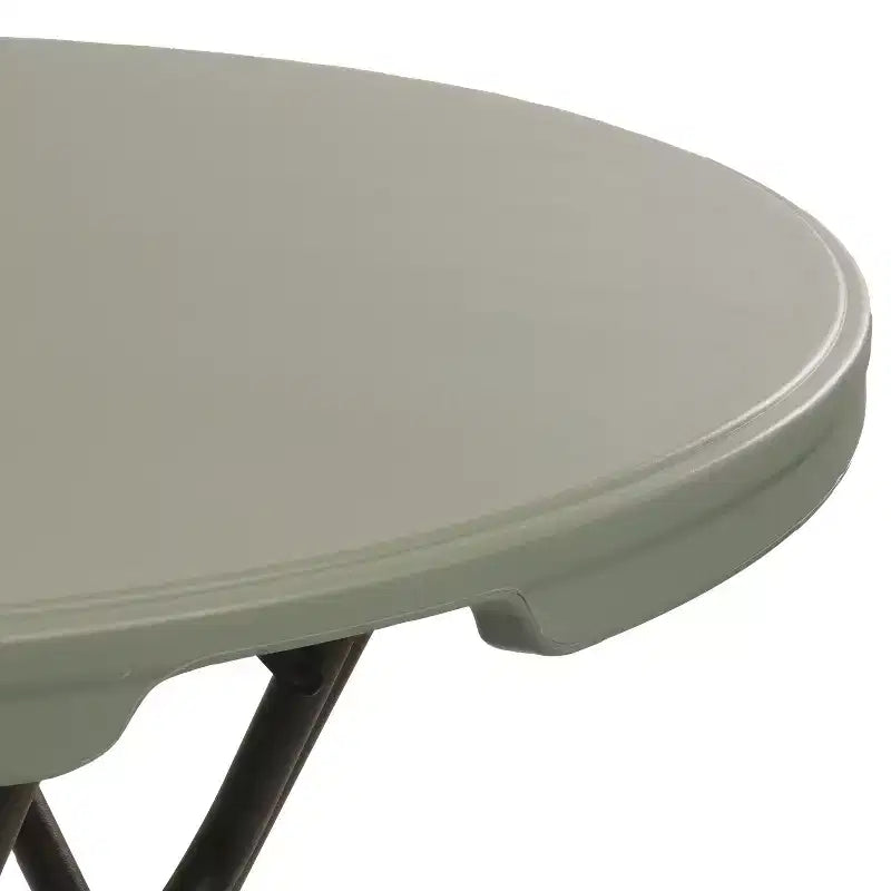 Table de bar ronde d'extérieur pliante Sunnydaze avec pieds en fer et plateau en plastique - 80,6 cm - Grise