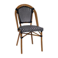 Table de bistrot Emma & Oliver Soie pour l'intérieur et l'extérieur de 80 cm avec rotin en PE, plateau en verre et quatre chaises - Cadre en métal