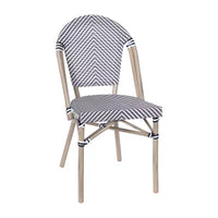 Emma & Oliver Massalia Table de style bistro d'intérieur/extérieur de 31,5 po avec Textilene, plateau en verre et quatre chaises - Cadre en métal