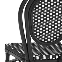 Chaise bistrot empilable Thonet Merrick Lane Celia, assise en rotin PE et cadre en métal pour usage intérieur/extérieur