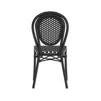 Chaise bistrot empilable Thonet Merrick Lane Celia, assise en rotin PE et cadre en métal pour usage intérieur/extérieur