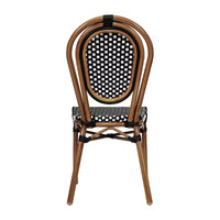 Chaise bistrot empilable Thonet Merrick Lane Celia, assise en rotin PE et cadre en métal pour usage intérieur/extérieur