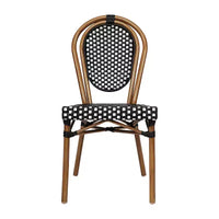 Chaise bistrot empilable Thonet Merrick Lane Celia, assise en rotin PE et cadre en métal pour usage intérieur/extérieur