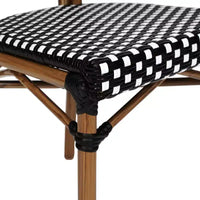 Chaise bistrot empilable Thonet Merrick Lane Celia, assise en rotin PE et cadre en métal pour usage intérieur/extérieur