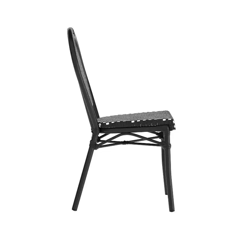 Chaise bistrot empilable Thonet Merrick Lane Celia, assise en rotin PE et cadre en métal pour usage intérieur/extérieur