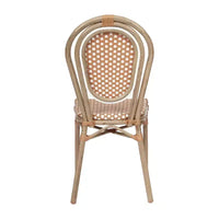 Chaise bistrot empilable Thonet Merrick Lane Celia, assise en rotin PE et cadre en métal pour usage intérieur/extérieur