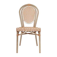 Chaise bistrot empilable Thonet Merrick Lane Celia, assise en rotin PE et cadre en métal pour usage intérieur/extérieur