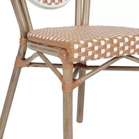 Chaise bistrot empilable Thonet Merrick Lane Celia, assise en rotin PE et cadre en métal pour usage intérieur/extérieur