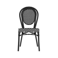 Chaise bistrot empilable Thonet Merrick Lane Celia, assise en rotin PE et cadre en métal pour usage intérieur/extérieur