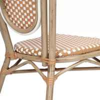 Chaise bistrot empilable Thonet Merrick Lane Celia, assise en rotin PE et cadre en métal pour usage intérieur/extérieur