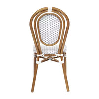 Chaise bistrot empilable Thonet Merrick Lane Celia, assise en rotin PE et cadre en métal pour usage intérieur/extérieur
