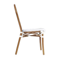 Chaise bistrot empilable Thonet Merrick Lane Celia, assise en rotin PE et cadre en métal pour usage intérieur/extérieur