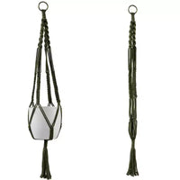 Tierra Garden 35 Macramé Support de Plante Accroché - Accent Bohème Chic, Disponible en Beige, Vert et Gris, S'adapte Parfaitement aux Pots de Fleurs d'Intérieur en Céramique de 16 cm