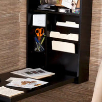 SEI Furniture Bureau Convertible Mural Rabattable Murphy Noir
