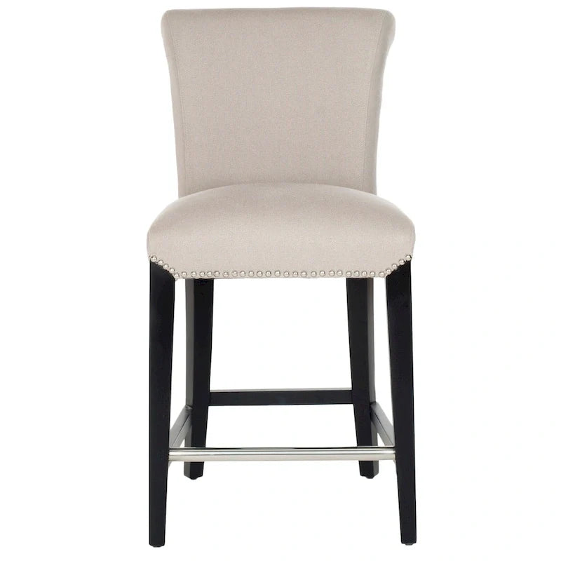 Tabouret de comptoir en similicuir noir Jenelle de SAFAVIEH - 18,7 L x 23 P x 36,4 H - 19Lx23Px36H