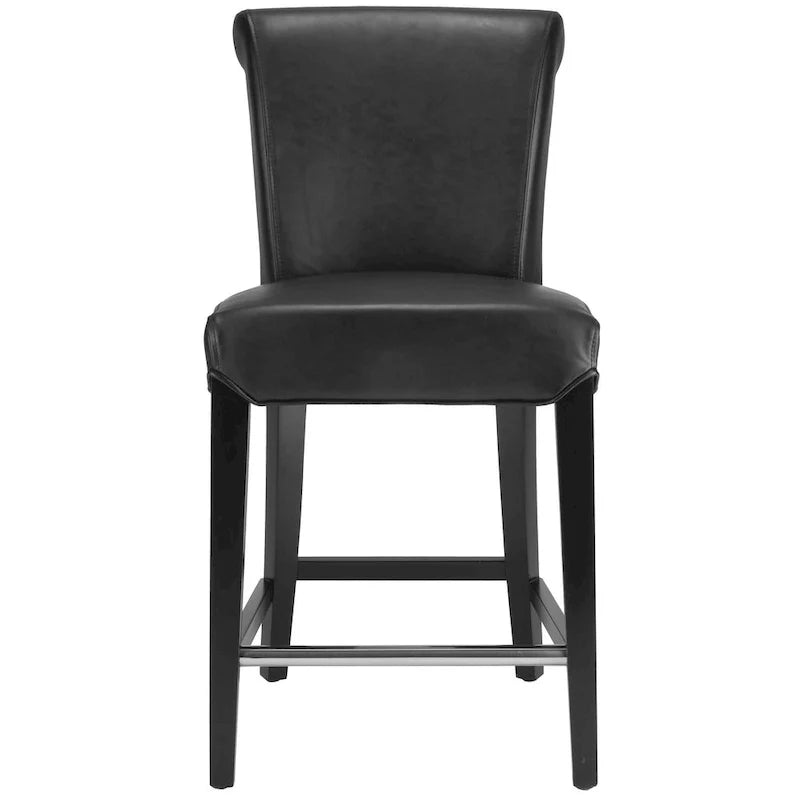 Tabouret de comptoir en similicuir noir Jenelle de SAFAVIEH - 18,7 L x 23 P x 36,4 H - 19Lx23Px36H