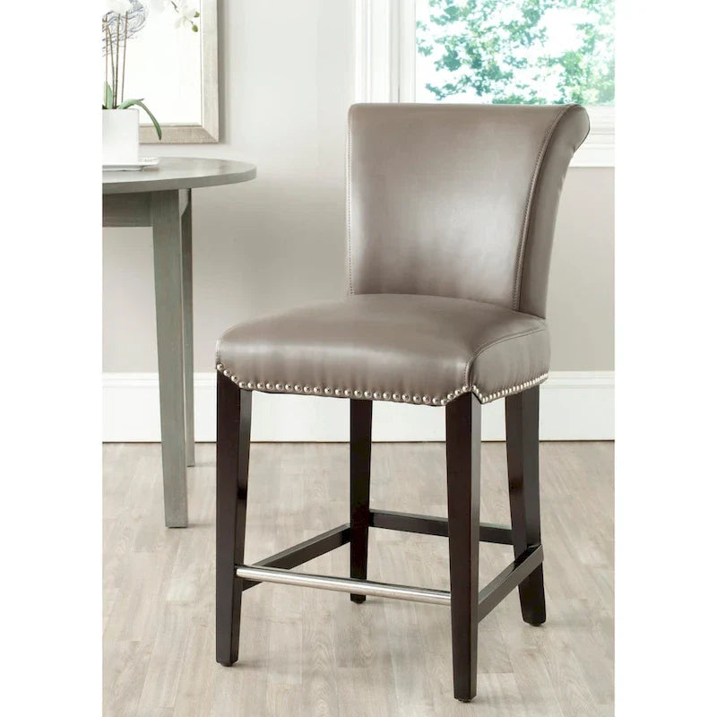Tabouret de comptoir en similicuir noir Jenelle de SAFAVIEH - 18,7 L x 23 P x 36,4 H - 19Lx23Px36H