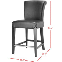 Tabouret de comptoir en similicuir noir Jenelle de SAFAVIEH - 18,7 L x 23 P x 36,4 H - 19Lx23Px36H