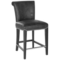 Tabouret de comptoir en similicuir noir Jenelle de SAFAVIEH - 18,7 L x 23 P x 36,4 H - 19Lx23Px36H