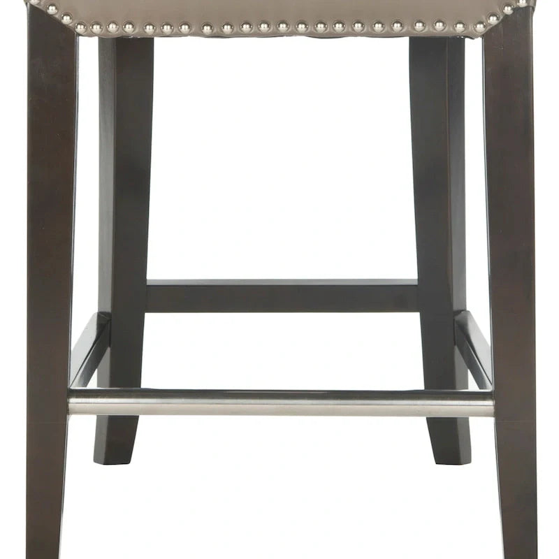 Tabouret de comptoir en similicuir noir Jenelle de SAFAVIEH - 18,7 L x 23 P x 36,4 H - 19Lx23Px36H