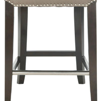 Tabouret de comptoir en similicuir noir Jenelle de SAFAVIEH - 18,7 L x 23 P x 36,4 H - 19Lx23Px36H