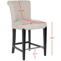 Tabouret de comptoir en similicuir noir Jenelle de SAFAVIEH - 18,7 L x 23 P x 36,4 H - 19Lx23Px36H