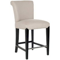 Tabouret de comptoir en similicuir noir Jenelle de SAFAVIEH - 18,7 L x 23 P x 36,4 H - 19Lx23Px36H