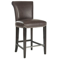 Tabouret de comptoir en similicuir noir Jenelle de SAFAVIEH - 18,7 L x 23 P x 36,4 H - 19Lx23Px36H