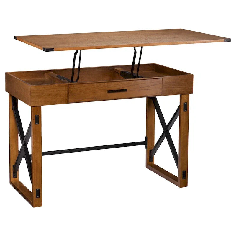 Bureau à hauteur réglable SEI Furniture Carlan en pin vieilli