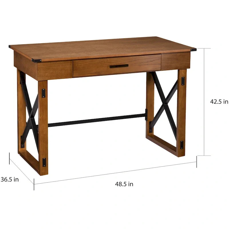 Bureau à hauteur réglable SEI Furniture Carlan en pin vieilli