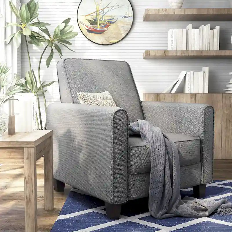 Fauteuil inclinable rembourré gansé en tissu traditionnel Haynes par Furniture of America