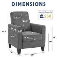 Fauteuil inclinable rembourré gansé en tissu traditionnel Haynes par Furniture of America
