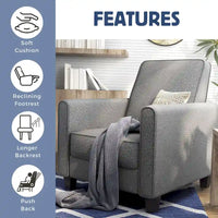 Fauteuil inclinable rembourré gansé en tissu traditionnel Haynes par Furniture of America