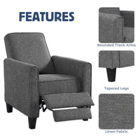 Fauteuil inclinable rembourré gansé en tissu traditionnel Haynes par Furniture of America