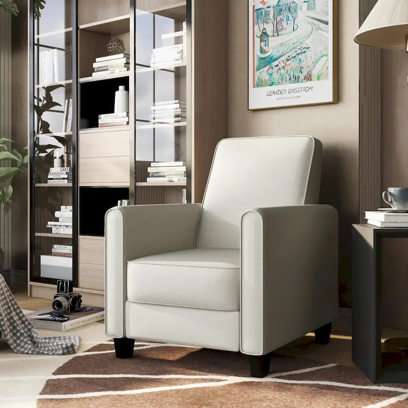 Fauteuil inclinable rembourré gansé en tissu traditionnel Haynes par Furniture of America