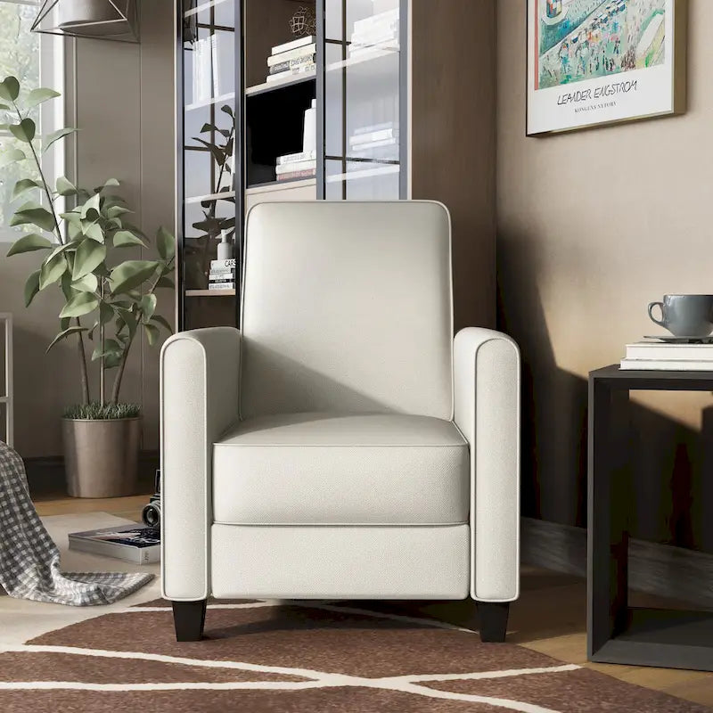 Fauteuil inclinable rembourré gansé en tissu traditionnel Haynes par Furniture of America