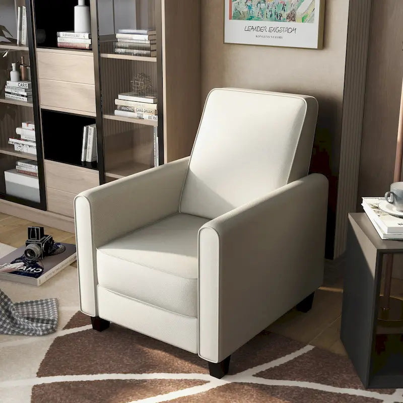 Fauteuil inclinable rembourré gansé en tissu traditionnel Haynes par Furniture of America