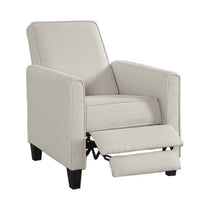 Fauteuil inclinable rembourré gansé en tissu traditionnel Haynes par Furniture of America