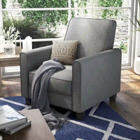 Fauteuil inclinable rembourré gansé en tissu traditionnel Haynes par Furniture of America